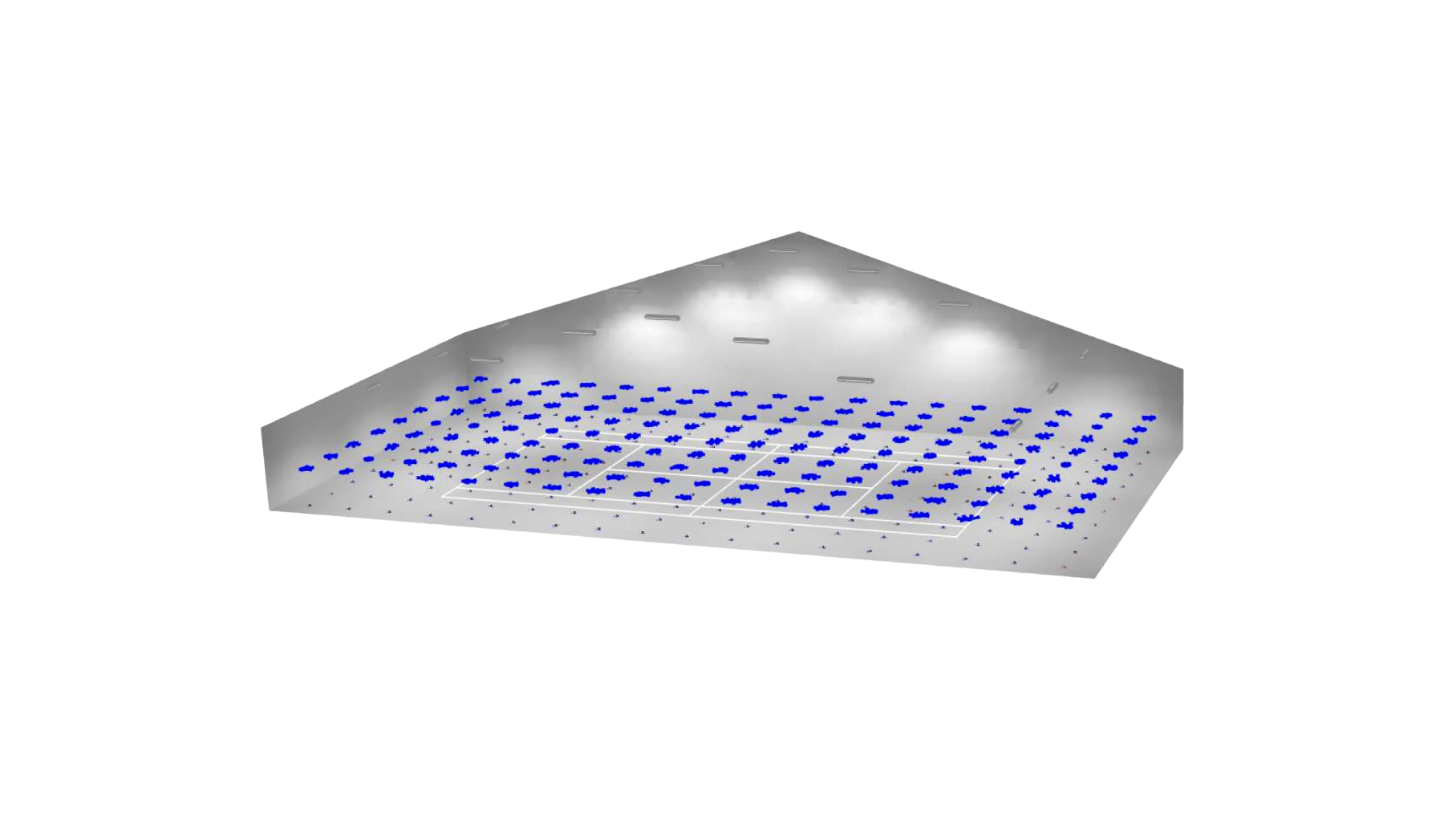 Výpočet osvětlení – varianta se svítidly na stropě